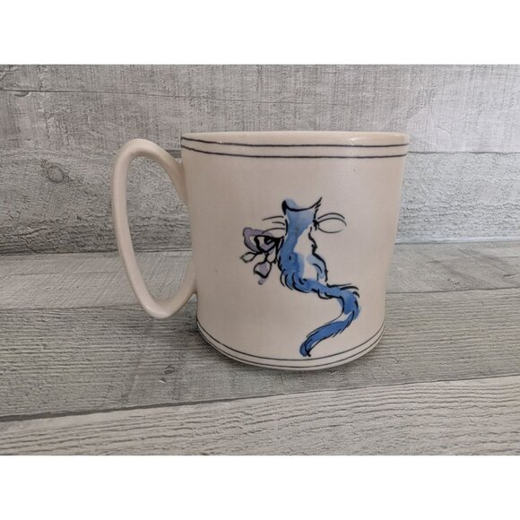 Anthropologie Ceramic Cat Mug With "Ciao" Text & Polka Dot Interior - Picture 5 of 7